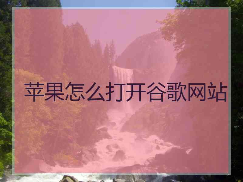 苹果怎么打开谷歌网站 苹果怎么打开谷歌网站