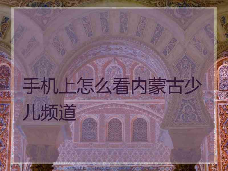 手机上怎么看内蒙古少儿频道 手机上怎么看内蒙古少儿频道