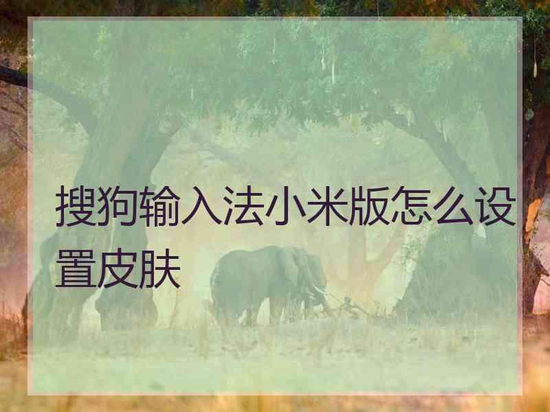 搜狗输入法小米版怎么设置皮肤 搜狗输入法小米版怎么设置皮肤