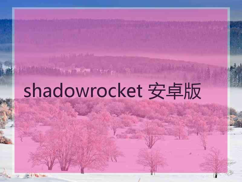 shadowrocket 安卓版