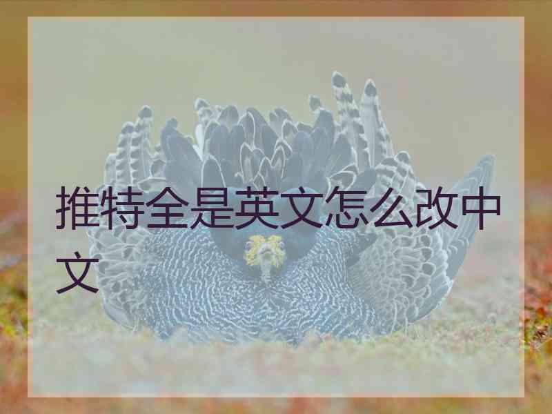 推特全是英文怎么改中文 推特全是英文怎么改中文