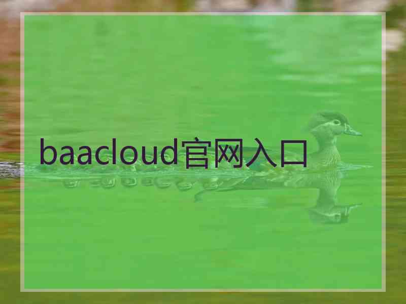 baacloud官网入口 baacloud官网入口
