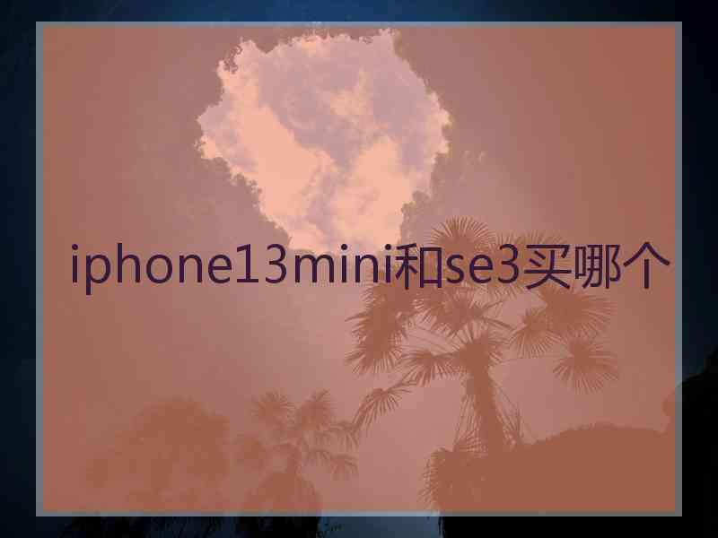 iphone13mini和se3买哪个 iphone13mini和se3买哪个