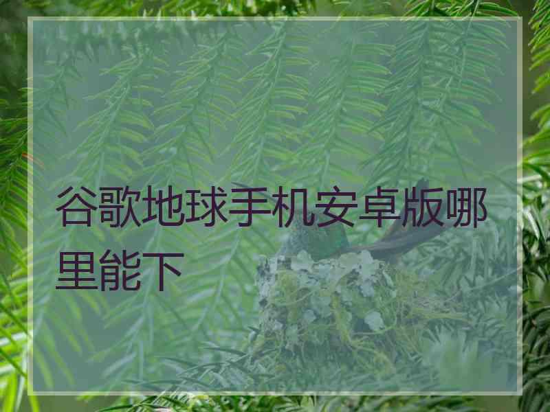 谷歌地球手机安卓版哪里能下 谷歌地球手机安卓版哪里能下