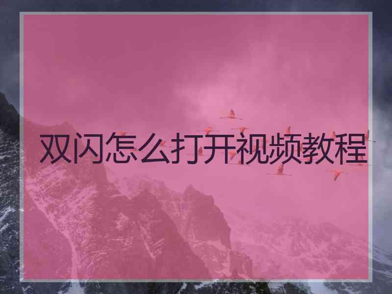 双闪怎么打开视频教程 双闪怎么打开视频教程