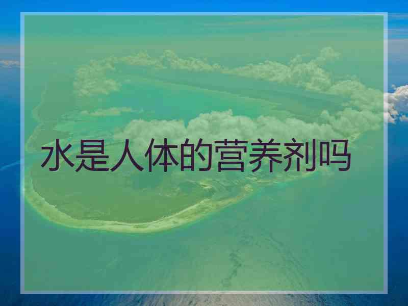 水是人体的营养剂吗 水是人体的营养剂吗