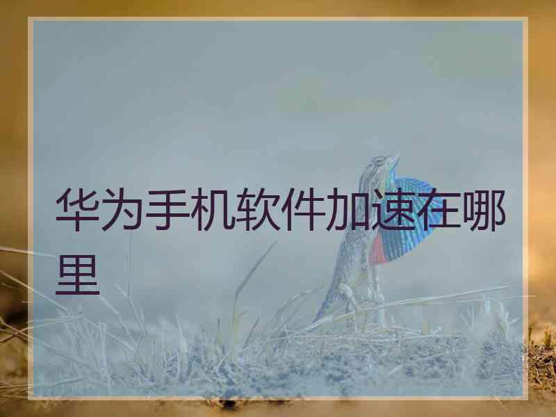 华为手机软件加速在哪里 华为手机软件加速在哪里