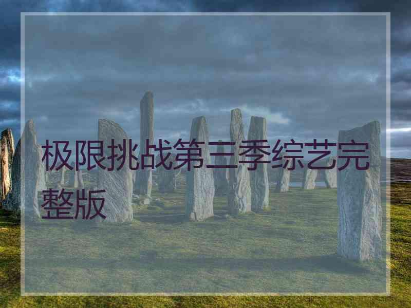 极限挑战第三季综艺完整版 极限挑战第三季综艺完整版