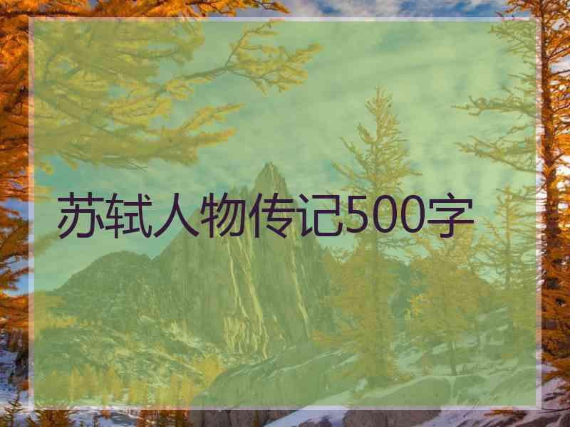 苏轼人物传记500字 苏轼人物传记500字