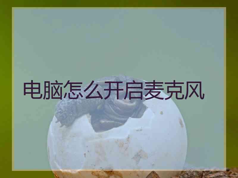 电脑怎么开启麦克风 电脑怎么开启麦克风