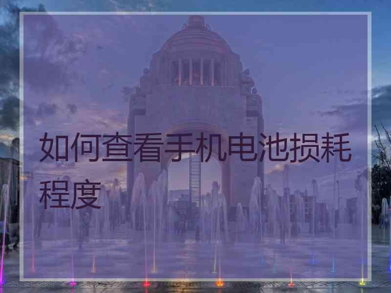 如何查看手机电池损耗程度 如何查看手机电池损耗程度