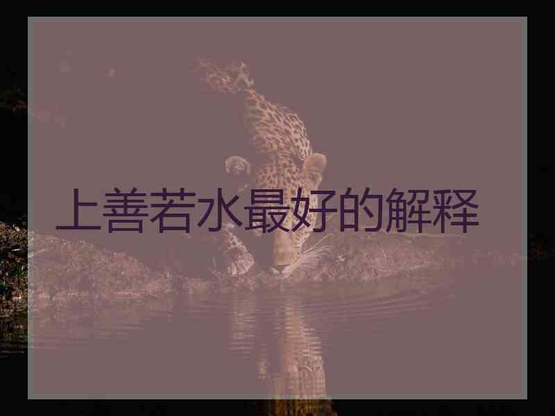 上善若水最好的解释