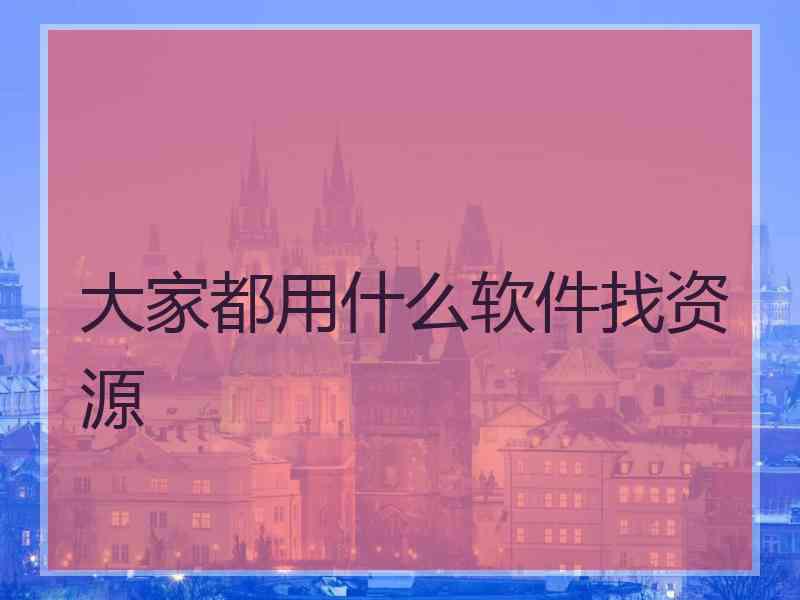 大家都用什么软件找资源