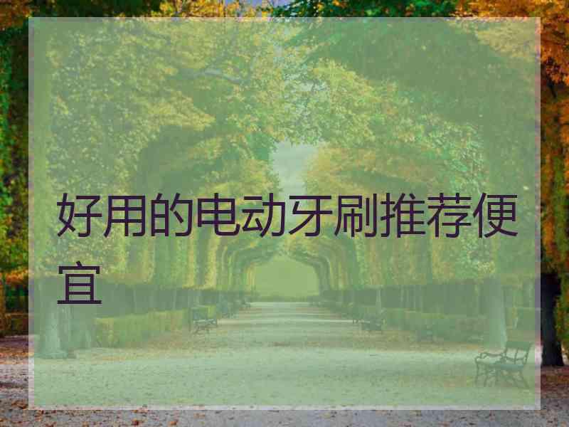 好用的电动牙刷推荐便宜