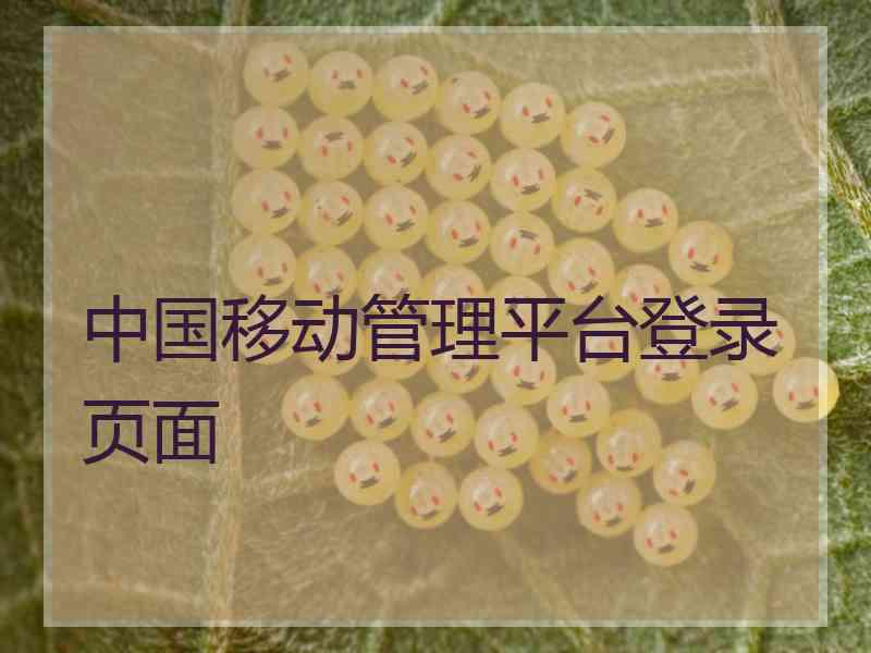中国移动管理平台登录页面