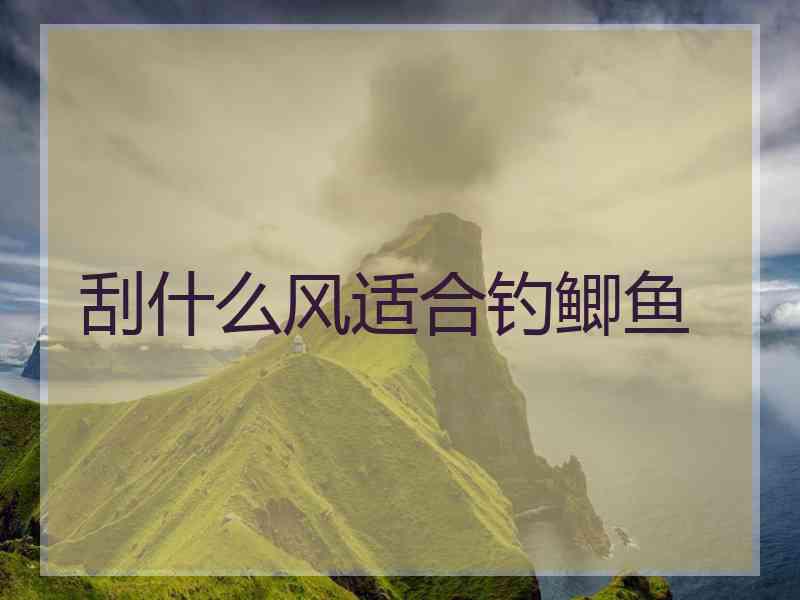 刮什么风适合钓鲫鱼