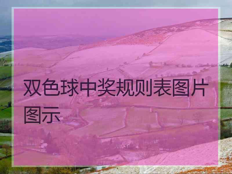 双色球中奖规则表图片图示