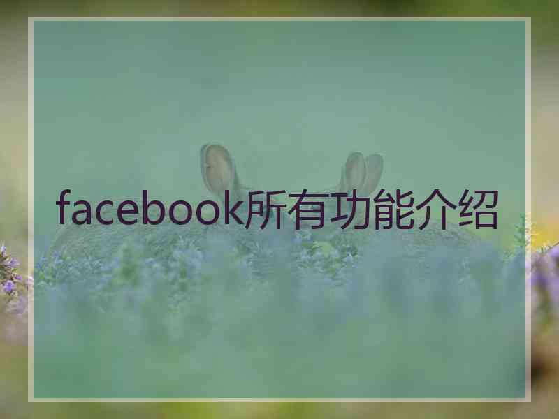 facebook所有功能介绍