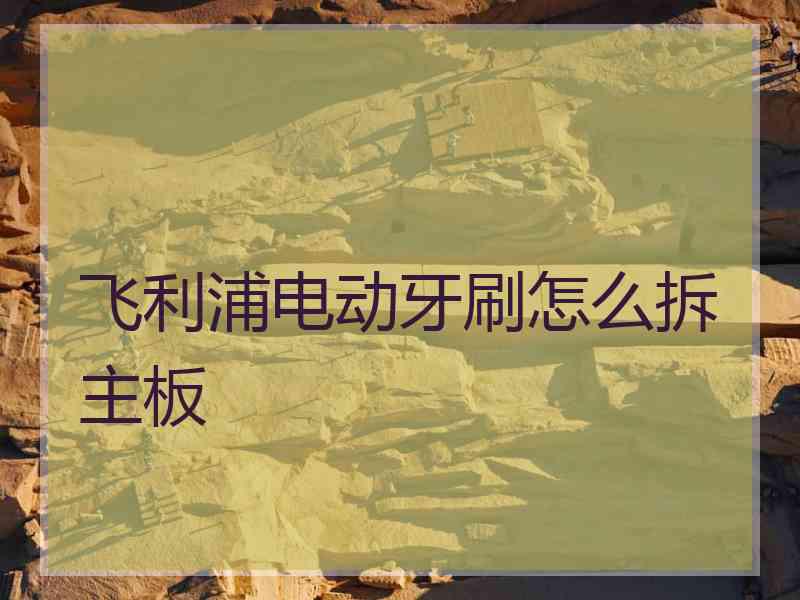飞利浦电动牙刷怎么拆主板