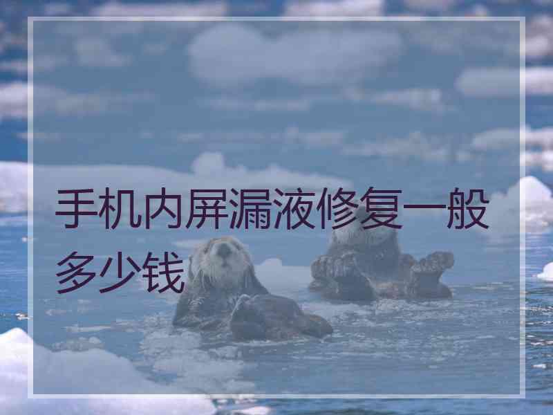 手机内屏漏液修复一般多少钱