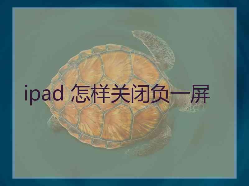 ipad 怎样关闭负一屏