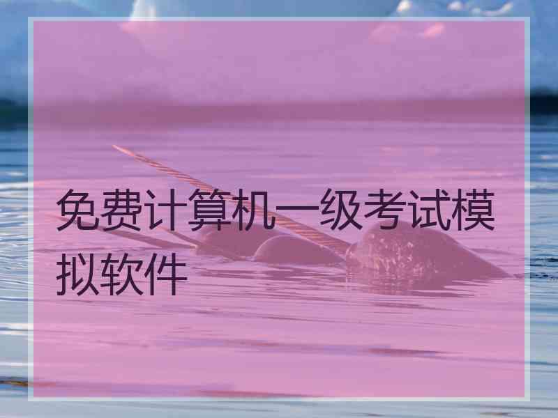 免费计算机一级考试模拟软件