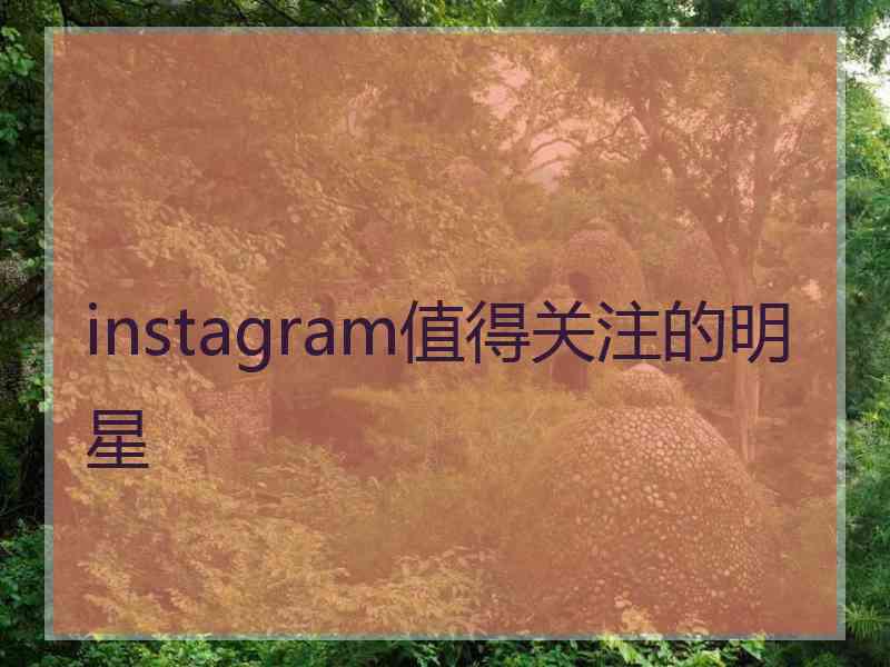 instagram值得关注的明星