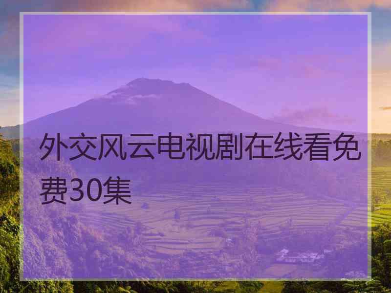 外交风云电视剧在线看免费30集
