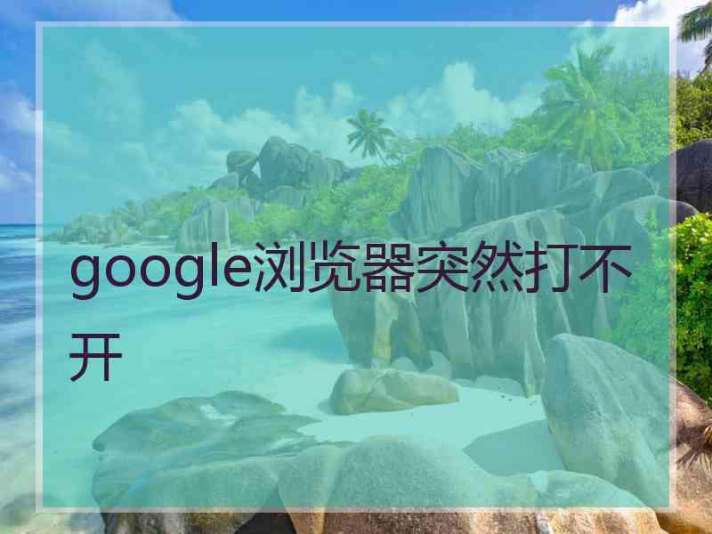 google浏览器突然打不开