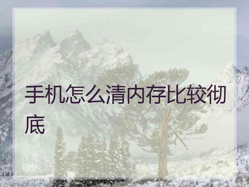 手机怎么清内存比较彻底