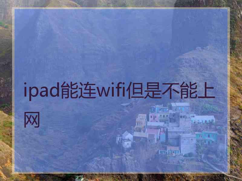 ipad能连wifi但是不能上网