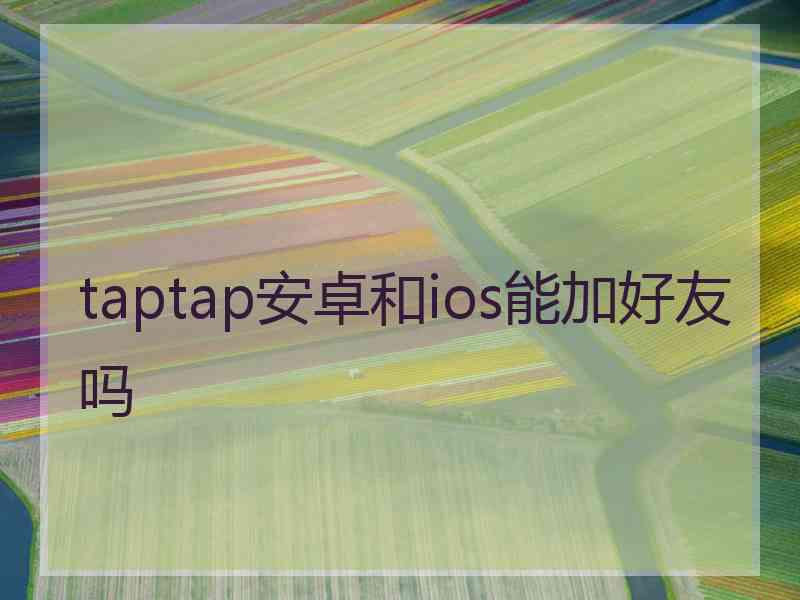 taptap安卓和ios能加好友吗