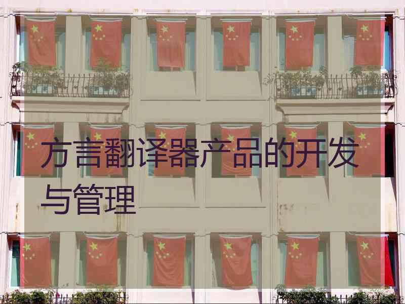 方言翻译器产品的开发与管理