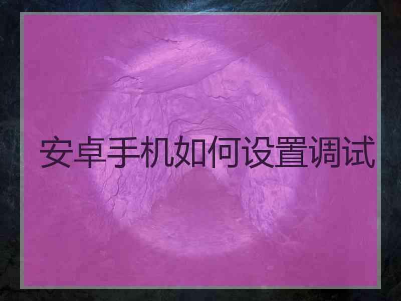 安卓手机如何设置调试