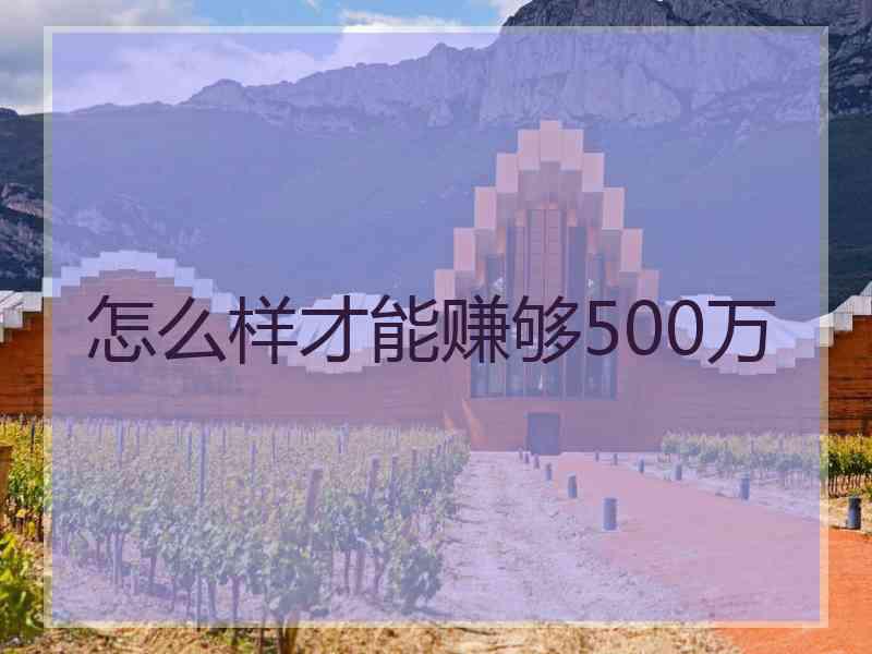 怎么样才能赚够500万