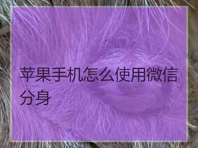 苹果手机怎么使用微信分身