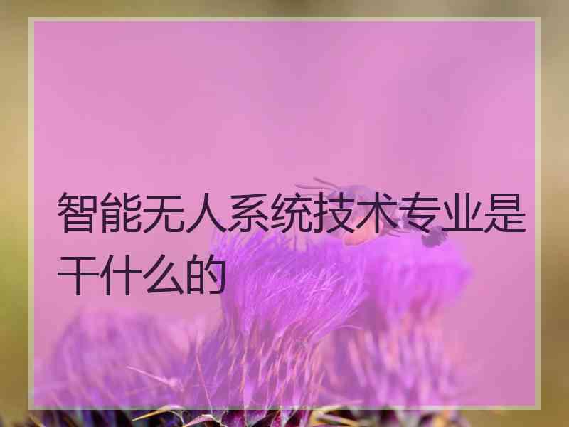智能无人系统技术专业是干什么的