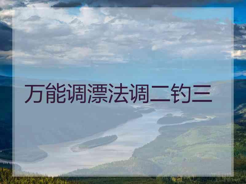万能调漂法调二钓三