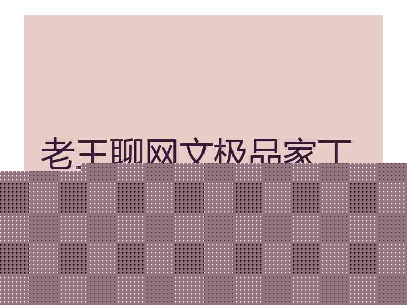 老王聊网文极品家丁