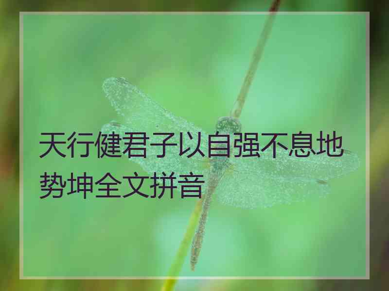 天行健君子以自强不息地势坤全文拼音