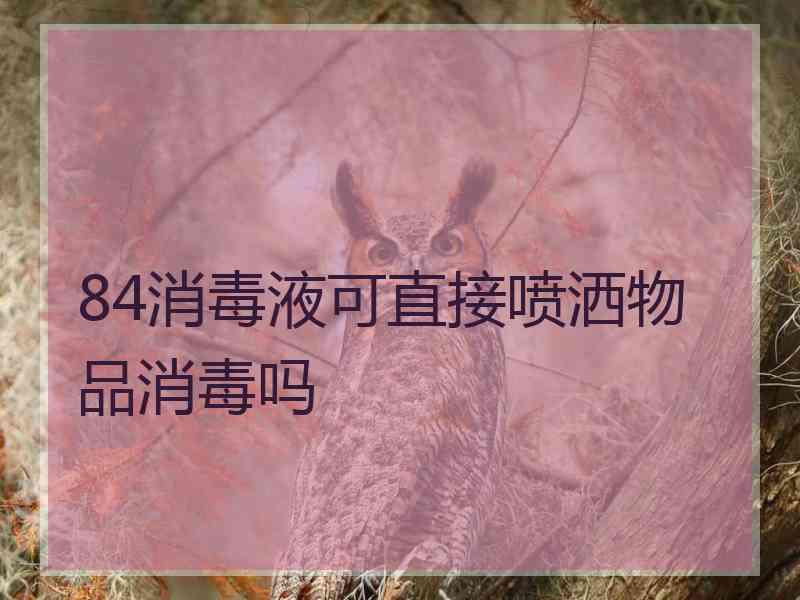 84消毒液可直接喷洒物品消毒吗