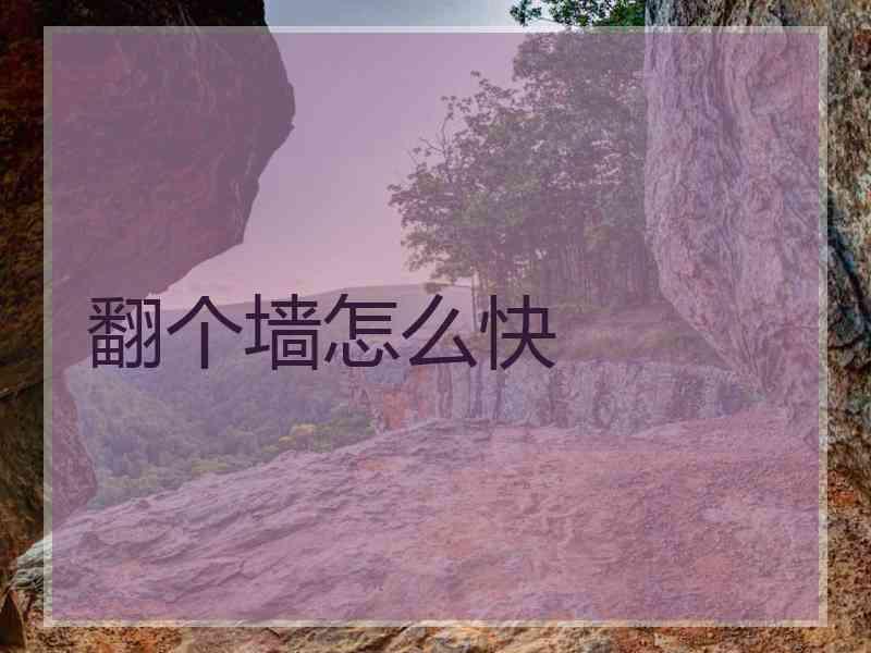 翻个墙怎么快