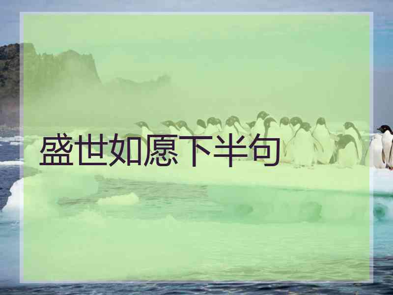 盛世如愿下半句