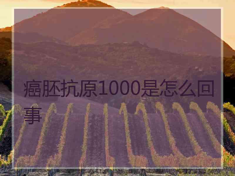 癌胚抗原1000是怎么回事