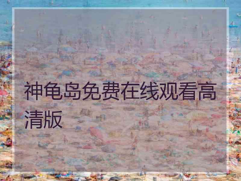 神龟岛免费在线观看高清版