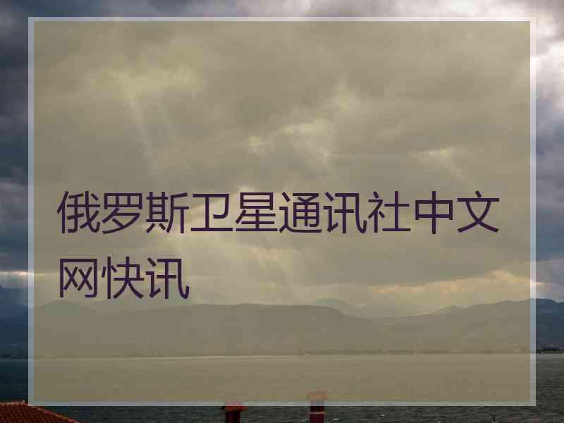 俄罗斯卫星通讯社中文网快讯