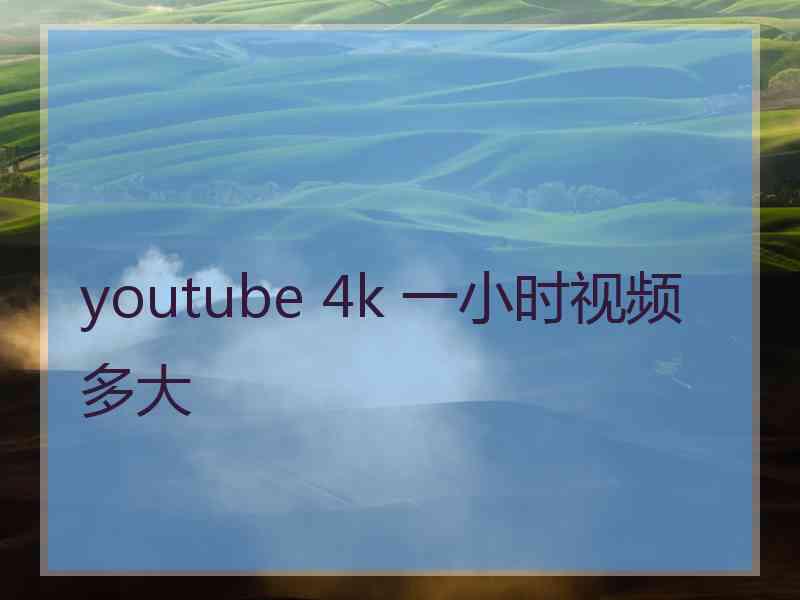 youtube 4k 一小时视频多大