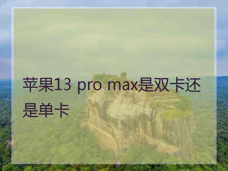 苹果13 pro max是双卡还是单卡