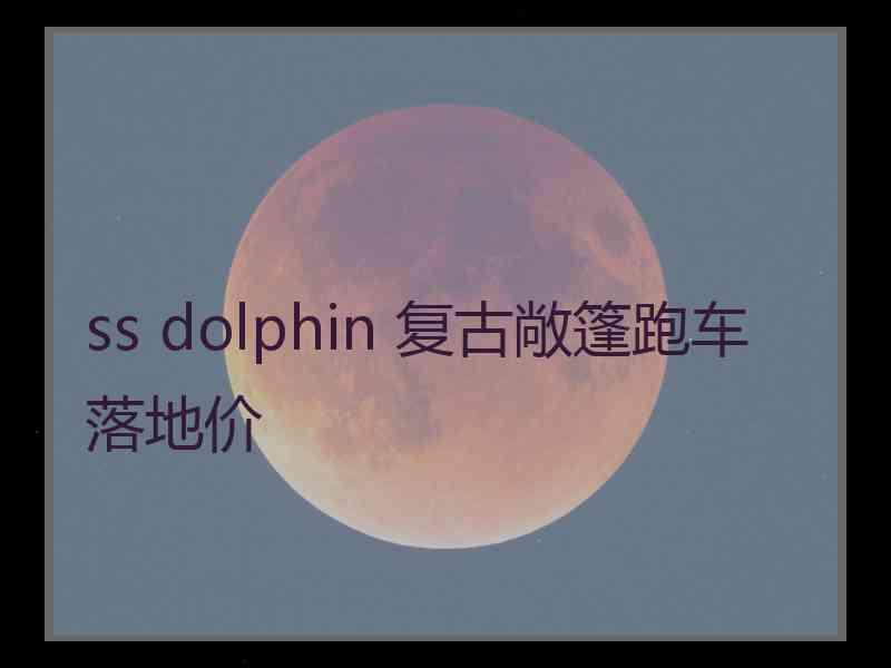 ss dolphin 复古敞篷跑车落地价