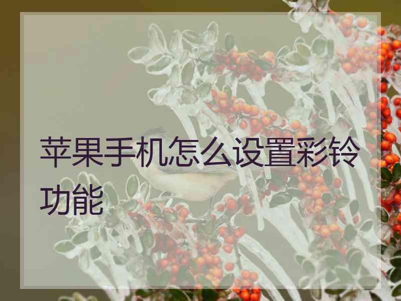 苹果手机怎么设置彩铃功能